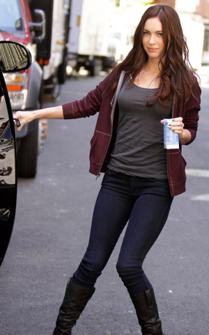 Megan Fox en el set en Nueva York durante el rodaje de Teenage Mutant Ninja Turtles.